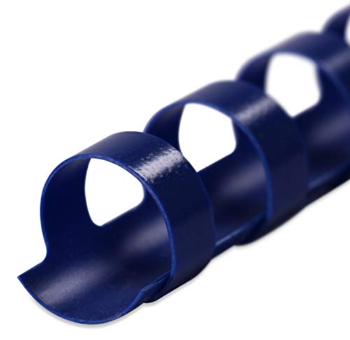 Plastikbinderücken, BLAU, 10 mm, 21 Ringe, 100 Stück, für ca. 55 Blatt – Plastikringbindung, Spiralbindung, Ringbindung von Kopierladen Karnath GmbH