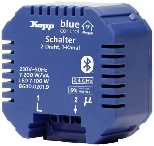 Blue-Control 1-Kanal Schaltaktor Schaltleistung (max.) 3600W Blau von Kopp