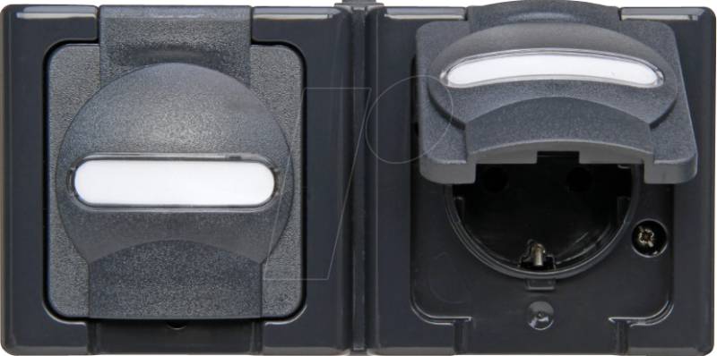 EL BE 131215003 - BLUE ELECTRIC - Schutzkontakt-Steckdose, 2-fach, anthrazit von Kopp
