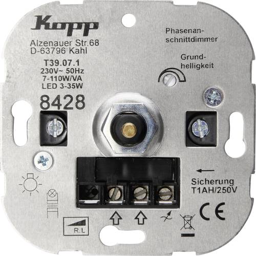 Kopp 1 Stück Einsatz Dimmer ATHENIS Aluminium 842800187 von Kopp