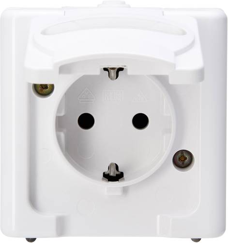 Kopp 103302007 Feuchtraum-Schalterprogramm Komplett Schutzkontakt-Steckdose mit Klappdeckel BlueElec von Kopp