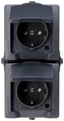Kopp 136915009 Feuchtraum-Schalterprogramm Steckdose mit Klappdeckel Nautic Anthrazit von Kopp