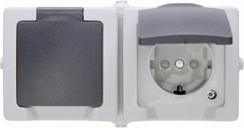 Kopp 137056002 Feuchtraum-Schalterprogramm Schutzkontakt-Steckdose mit Klappdeckel Nautic Grau Kopp 137056002 Feuchtraum-Schalterprogramm Schutzkontakt-Steckdose mit Klappdeckel Nautic Grau von Kopp