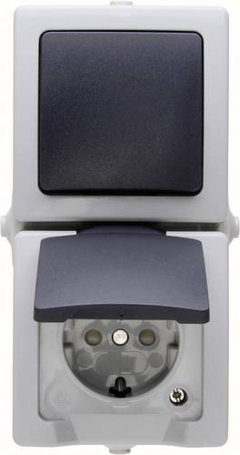 Kopp 138556008 Feuchtraum-Schalterprogramm Ausschalter, Wechselschalter, Schutzkontakt-Steckdose mit von Kopp