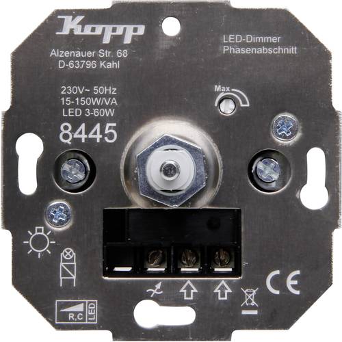 Kopp 844500001 Unterputz Dimmer Geeignet für Leuchtmittel: Glühlampe, Halogenlampe, LED-Lampe von Kopp