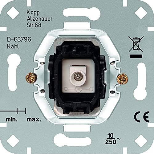 Kopp Taster (Wechsler) mit N-Klemme Sockel mit Glimmlampe, 10er Pack, 504700000 von Kopp