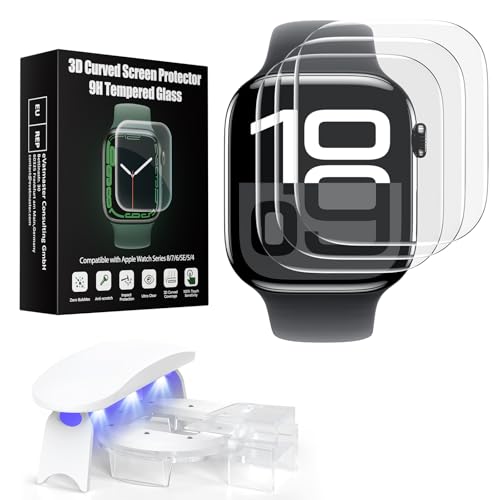 Kopration Displayschutzfolie für Apple Watch Series 10 46mm für iWatch Bubble Free, Gehärtetes Glas High Definition Curved Full Coverage Displayschutzfolie für iWatch 10 46mm (3-Pack) von Kopration