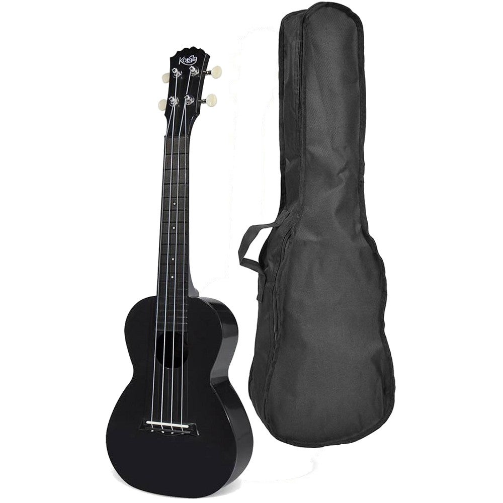 Korala PUC-20-BK Konzert Ukulele (Polycarbonat) Boston-Tasche von Korala
