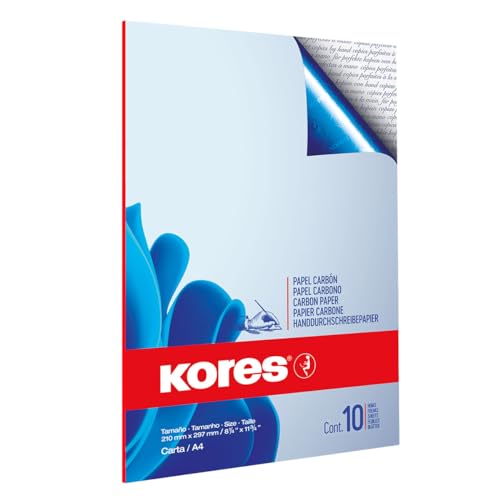 Kores 21 x 29,7 cm Carbon Papier für typewriting-bleu-lot 10St von Kores