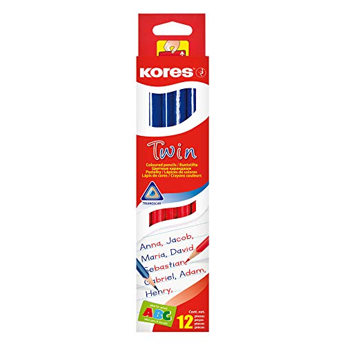 Kores 94871 - Twin: 12 Stück Doppelseitige Rot und Blaue Silbenstifte für Kinder und Schüler Kores 94871 - Twin: 12 Stück Doppelseitige Rot und Blaue Silbenstifte für Kinder und Schüler von Kores