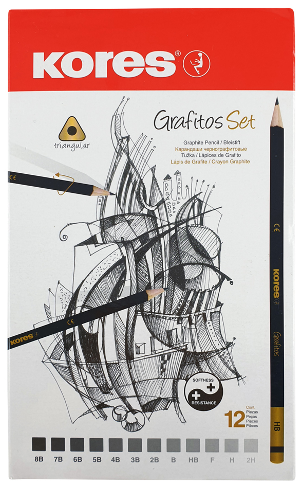 Kores Bleistift , Grafitos Art, , 12er Metalletui von Kores