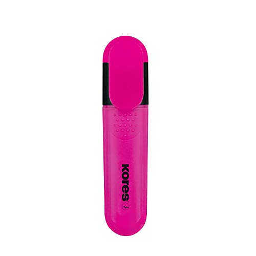 Kores - Bright Liner Plus: Pink Leuchtende Textmarker Stifte, Keilspitze und wasserbasierte Tinte, Ergonomische Form, Schul- und Bürobedarf, 10 Stück Packung von Kores