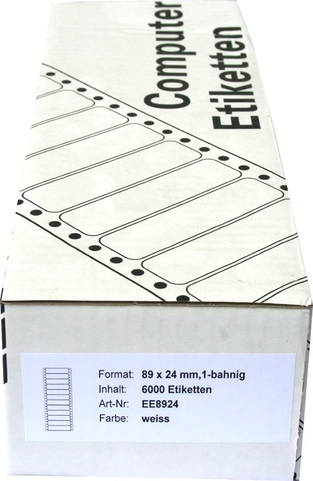 Kores Computer-Etiketten, endlos, 89 x 36 mm, 1-bahnig von Kores