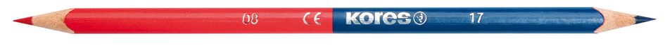 Kores Dreikant-Lehrerbuntstift TWIN, blau / rot von Kores