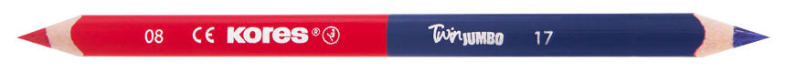 Kores Dreikant-Lehrerbuntstift TWIN Jumbo, blau/rot von Kores