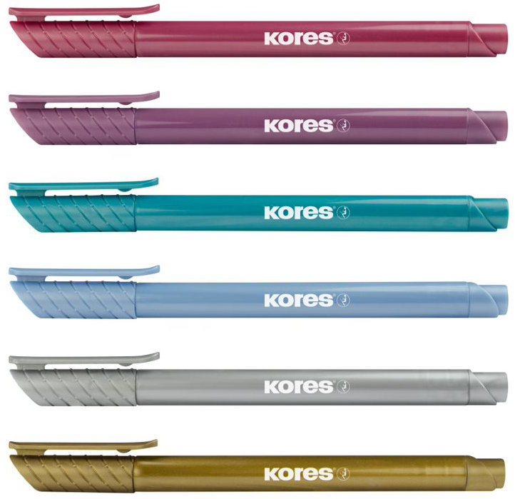 Kores Fasermaler Brush Tip Marker Metallic Style von Kores