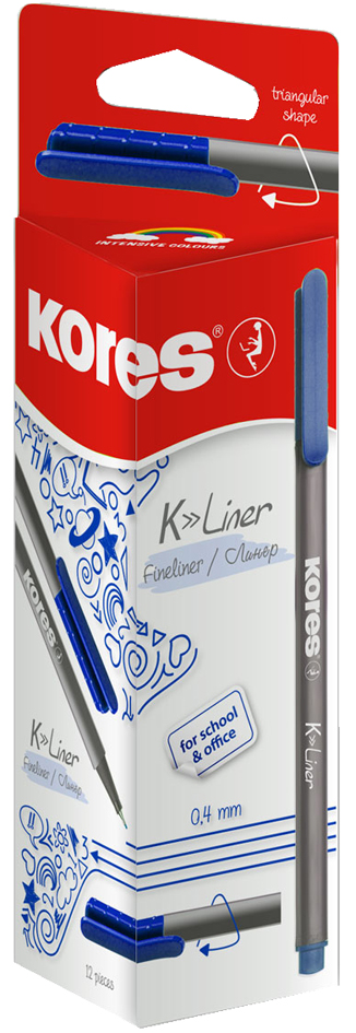 Kores Fineliner , K-Liner, , Strichstärke: 0,4 mm, rot von Kores