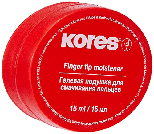 Kores - Fingeranfeuchter für Zählen, Sortieren und Ablegen, Antibakteriell und Ungiftig, Praktischer Plastik Behälter, Packung von 1 x 25ml von Kores