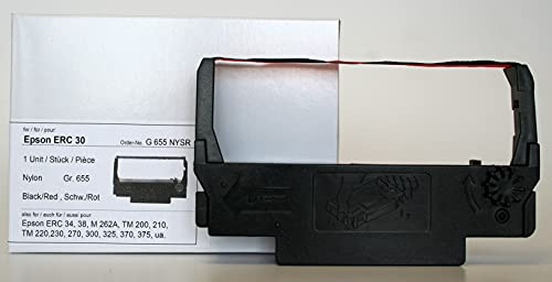 Kores G655NYSR Farbband Nylon schwarz, rot für Modell Epson ERC 30, 34, 38 ua von Kores