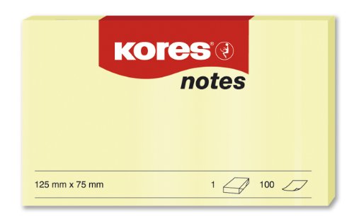 Kores - Gelbe Haftnotizen, Selbstklebender Memo Notizblock, 125 x 75 mm, Packung bestehend aus 12 Blöcken zu je 100 Blättern Kores - Gelbe Haftnotizen, Selbstklebender Memo Notizblock, 125 x 75 mm, Packung bestehend aus 12 Blöcken zu je 100 Blättern von Kores