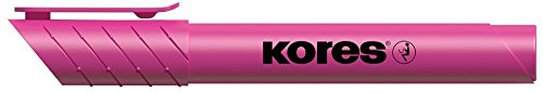 Kores - High Liner Plus: Pink fluoreszierende Textmarker-Stifte, Keilspitze und Tinte auf Wasserbasis, Schul- und Bürobedarf, 12er-Pack von Kores