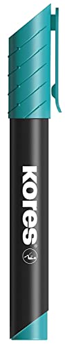 Kores - K-Marker XP2: Türkis Permanentmarker, Keilspitze mit wasserdichter und geruchsarmer Tinte, für alle Oberflächen, 12 Stück Kores - K-Marker XP2: Türkis Permanentmarker, Keilspitze mit wasserdichter und geruchsarmer Tinte, für alle Oberflächen, 12 Stück von Kores