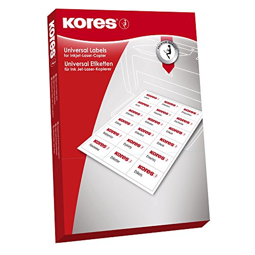 Kores LCD2 - CD Etiketten 100 Blatt A4, 11.7 x 4.1 cm, weiß von Kores