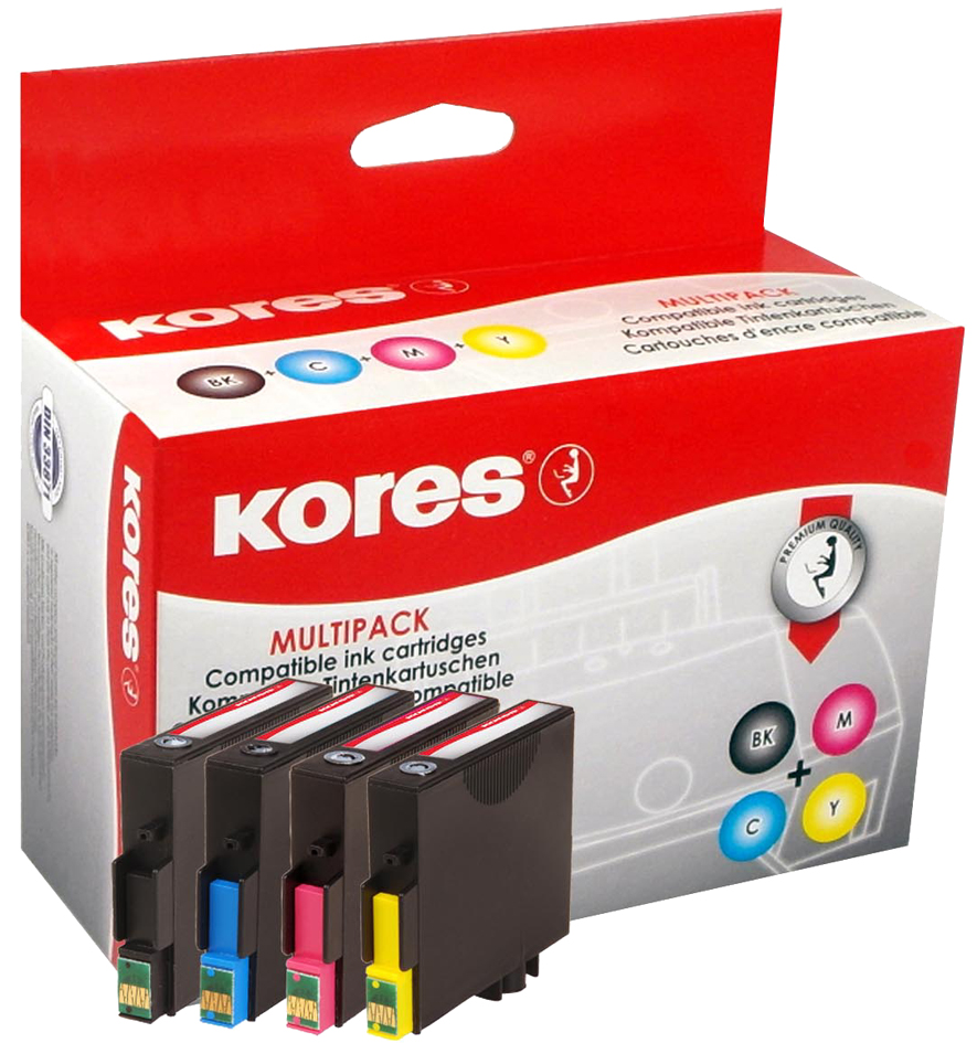 Kores Multi-Pack Tinte G1607KIT ersetzt EPSON T0711-T0714 von Kores