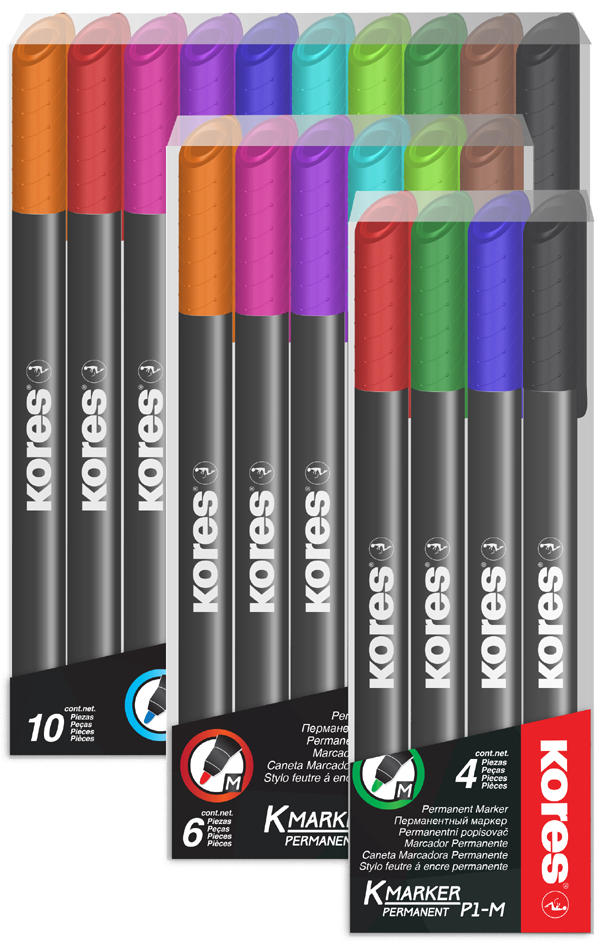 Kores Permanent-Marker , K MARKER FINE, , M, 6er Etui von Kores