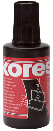 Kores Stempelfarbe, Inhalt: 27 ml, schwarz von Kores
