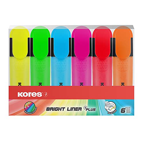 Kores TM36160 Textmarker 6er Set Bright Liner, gelb/grün/orange/pink/rot/blau Kores TM36160 Textmarker 6er Set Bright Liner, gelb/grün/orange/pink/rot/blau von Kores