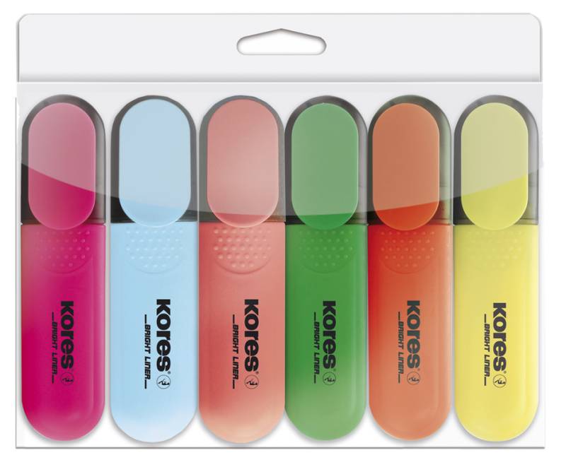 Kores Textmarker , BRIGHT LINER, , 6er Etui von Kores