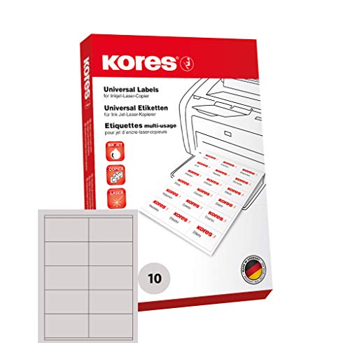 Kores Universal-Etiketten, 105 x 57 mm, 100 Blatt, weiß von Kores