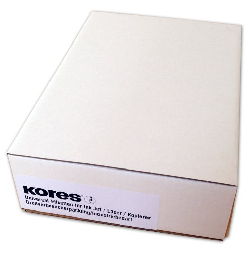 Kores Universal-Etiketten, 70 x 26 mm Großpackung, 500 Blatt, weiß von Kores