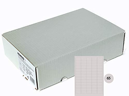 Kores - Universelle selbstklebende rechteckige Etiketten, 500 Blatt Format Weiß mit Etiketten 38 x 21,2 mm von Kores