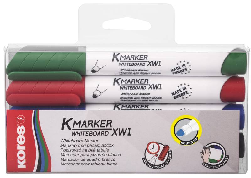 Kores Whiteboard- & Flipchart-Marker , K MARKER, , 4er Etui von Kores
