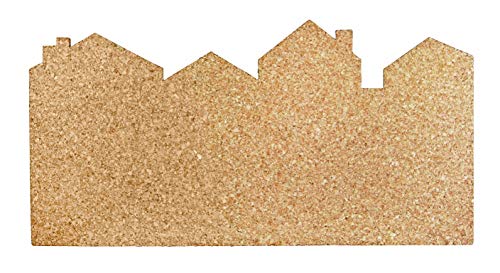 Kork Pinnwand Stadt – 60x30cm Skyline zur Wandbefestigung – Memoboard für Küche – Büro – Korktafel aus portugiesischem Naturkork inkl. 6 Pins und Klebestreifen – Korkwand ohne Rahmen von Kork-Deko