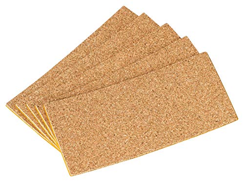 Korkpad 5 Stück | 5er Pack Kork-Pads | 200 x 100 mm | 3 mm dick | für den Modellbau | als Mini Pinnwand | Kork zum Ausschneiden und Basteln | stoßdämpfend und vibrationsarm (Selbstklebend) von Kork-Deko