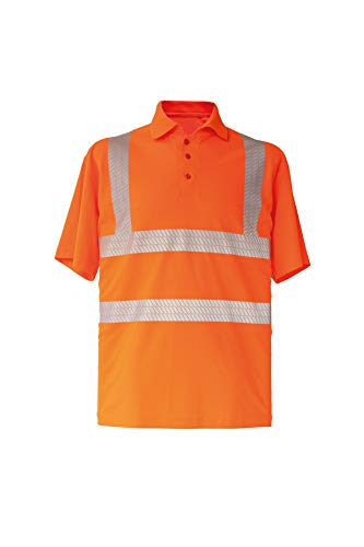 Korntex Polo-Shirt - Broken Reflective, Orange Hi-Vis, L von Korntex