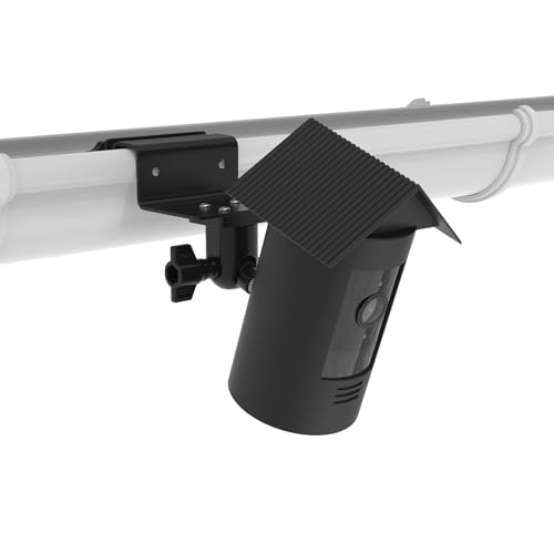 Koroao Dachrinnenhalterung mit Silikon-Schutzhülle, kompatibel mit R-ing Stick Up Cam Plug-in/R-ing Outdoor Cam (Stick Up Cam), wetterfestes Gehäuse, Outdoor-Sicherheitskamera-Halterung (schwarz) von Koroao