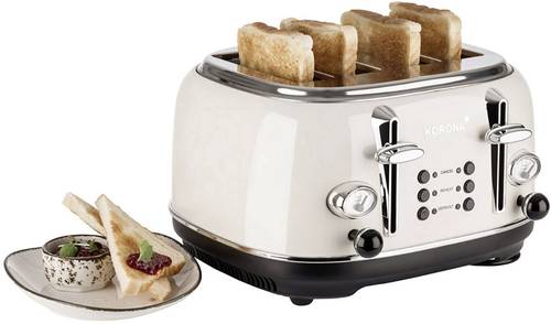 Korona 21676 Retro Doppel-Toaster mit Brötchenaufsatz Creme von Korona