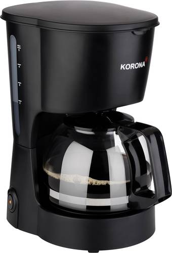 Korona Kaffeemaschine Schwarz Fassungsvermögen Tassen=5 Warmhaltefunktion, Glaskanne von Korona