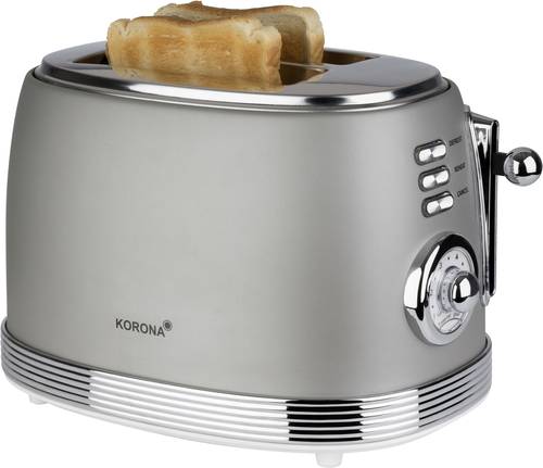 Korona Retro Toaster Toastfunktion, mit Brötchenaufsatz Grau von Korona
