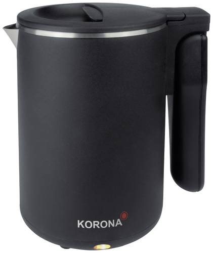 Korona Wasserkocher schnurlos, Cool-Touch-Gehäuse, klappbar Schwarz von Korona