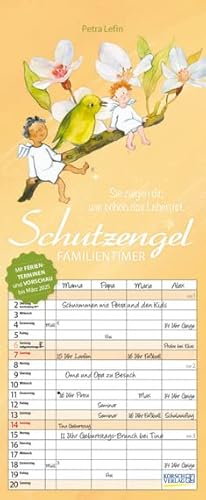 Familientimer Schutzengel - Familienplaner 2024 für 4 Personen - Korsch-Verlag - Kalender mit 4 Spalten zum Eintragen - 19 cm x 46 cm von Korsch Verlag