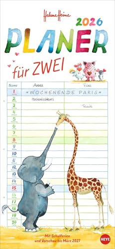 Helme Heine Planer für zwei - Kalender 2026 - Heye-Verlag - Paarplaner mit 2 Spalten - 16 cm x 34,7 cm Helme Heine Planer für zwei - Kalender 2026 - Heye-Verlag - Paarplaner mit 2 Spalten - 16 cm x 34,7 cm von Korsch Verlag