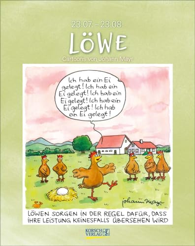Sternzeichenkalender Löwe 2025-Cartoonkalender als Wandkalender im Format 19 x 24 cm. von Korsch Verlag