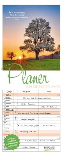 Planer für die besten Jahre - Familienplaner 2024 für 2 Personen - Korsch-Verlag - Kalender mit 2 Spalten zum Eintragen - 19 cm x 46 cm von Korsch Verlag