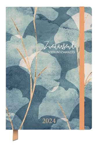 Terminkalender Classic Timer Golden Tree - Kalender 2024 - Korsch-Verlag - Eine Woche auf zwei Seiten - Terminplaner - 13 cm x 18,5 cm von Korsch Verlag