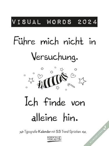 Visual Words - Literaturkalender - Wochenkalender 2024 - Korsch-Verlag - mit 53 einzigartigen Sprüchen - 24 cm x 32 cm von Korsch Verlag